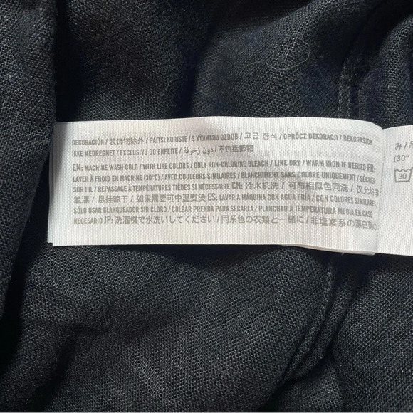 NWT Abercrombie & Fitch Linen-Blend Midi Shirt Dress in Black Size Medium Petite - Picture 9 of 9